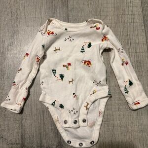Carter's White Holiday Print Bodysuit
